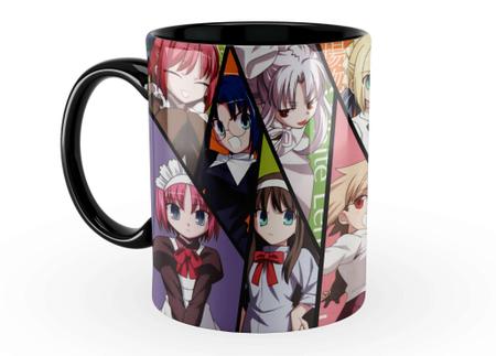 Caneca Fate/Stay Night Personagens 325Ml Interior Alça Preta