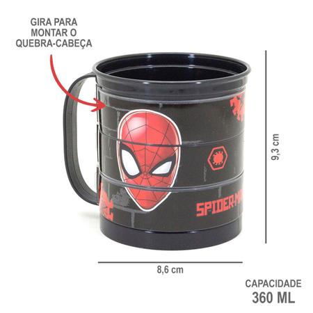 Imagem de Caneca Infantil Divertida 360ml Caneca Quebra-Cabeça Plasútil