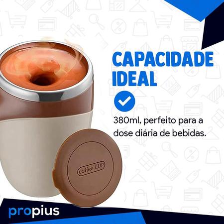 Imagem de Caneca Mixer Inox Automatica Eletrica Chá Café Shakes Capuccino Whey Protein Mexe Suco Coffee Chocolate Fazer Mix