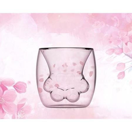 Caneca Pata de Gato Luxo Copo Vidro Dupla Parede - Online - Caneca