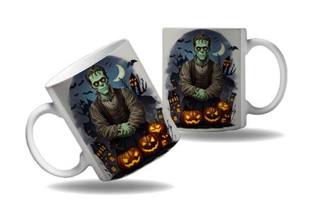 Imagem de Caneca Presente Halloween Terror Monstro Frankenstein HD 