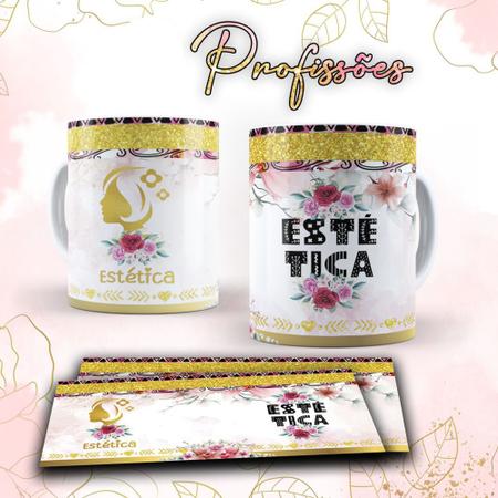 Imagem de Caneca profissões glitter - Estética