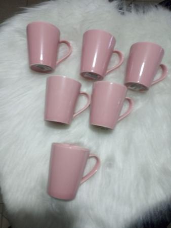 Imagem de Caneca rosa de porcelana  250 ml modelo tulipa 6 unidades