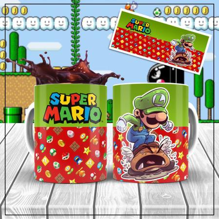 Caneca Super Mário Bros e luigi - Esmaga Tartaruga - Cerâmica