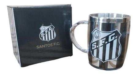 Imagem de Caneca Térmica Com Tampa Santos Futebol Clube 450ml Cor Pret