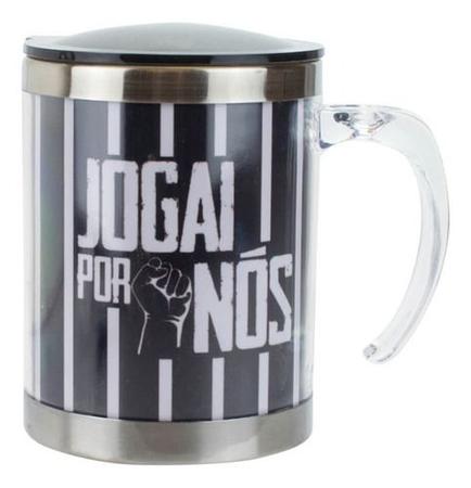 Imagem de Caneca Térmica Palmeiras Oficial Time Inox Com Tampa 450ml