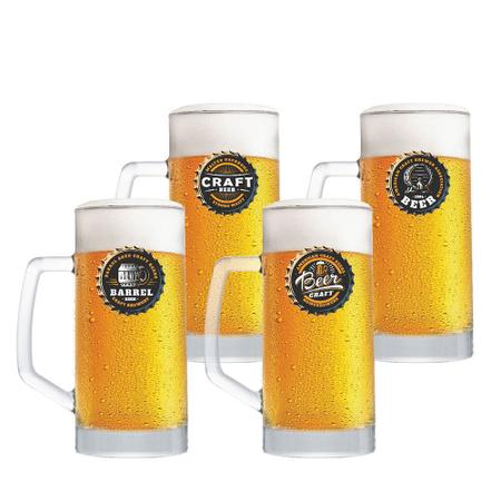 Imagem de Canecas de Chopp Legais Beer Coll Coleção 4 Pcs Berna 500ml