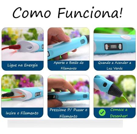 Caneta 3D Infantil Mágica Impressora Educativa - Caneta 3D, Presente Criança Imagem de Caneta 3D Infantil Mágica Impressora Educativa
