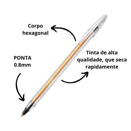 Imagem de Caneta bic fine plus 0,8mm preta c/10un