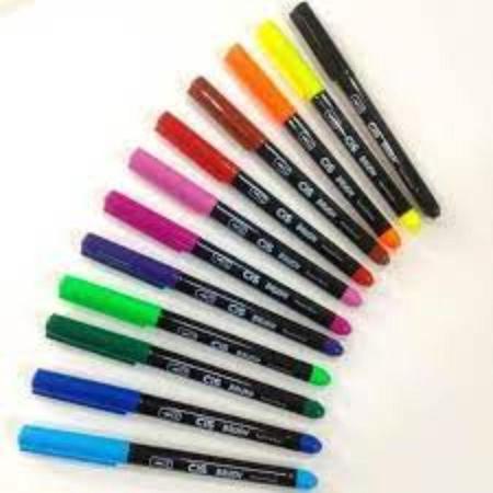 Imagem de Caneta Cis Brush Pen Aquarelável 12 Cores