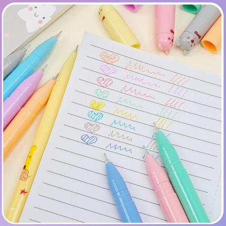 Imagem de Caneta Color Gel Pen Fine Line Ursinho Kit 8un Infantil
