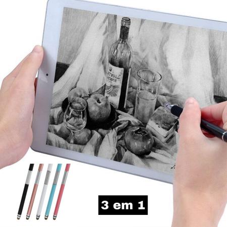 Imagem de Caneta Digital Celular Tablet iPad Iphone Samsung Desenho 3 Em 1 