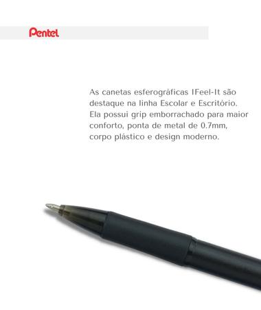 Imagem de Caneta Esferográfica Ponta Fina 0.7mm Pentel Linha Ifeel-It Cores Variadas Escrita Suave