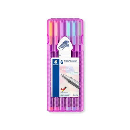 Imagem de Caneta Fineliner Staedtler Triplus Linha Pastel 06 Cores