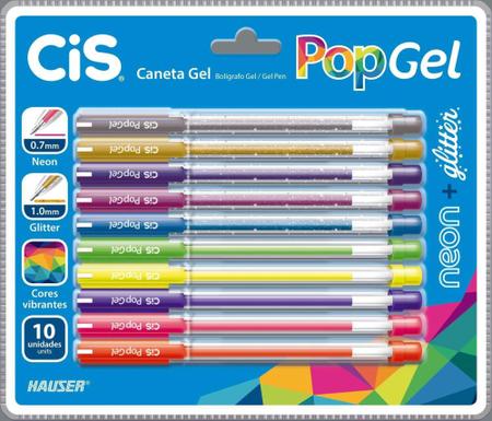 Imagem de Caneta Gel Cis Pop Neon 5 Cores 0.7Mm Sertic Estojo