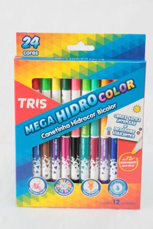 Caneta Hidrocor Tris Mega Bicolor Hidro 024 Cores 683744 Imagem de Caneta Hidrocor Tris Mega Bicolor Hidro 024 Cores 683744