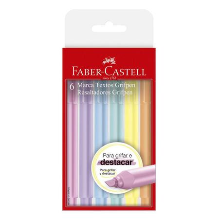 Imagem de Caneta Marca Texto Grifpen 6 cores Pastel Faber-Castell