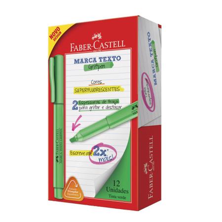 Imagem de Caneta Marca Texto Grifpen Verde Caixa 12un Faber Castell
