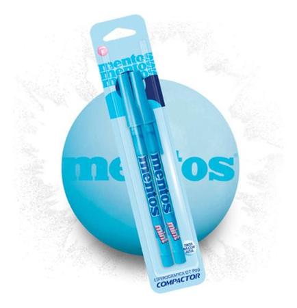 Imagem de Caneta Mentos Compactor 07 Pop Azul 2 Unidades