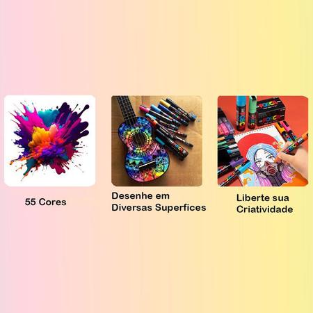Caneta Posca Marcador PC-3ML Glitter Explosão Cor Selecione - Uni-Ball Imagem de Caneta Posca Marcador PC-3ML Glitter Explosão Cor Selecione