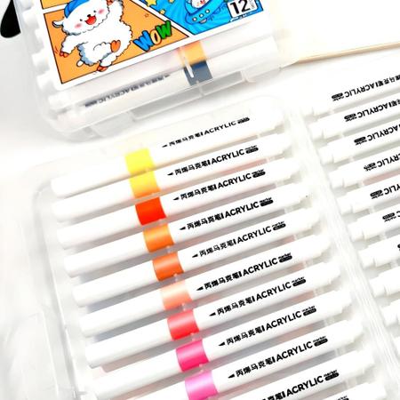 Imagem de Caneta Tinta Acrílica Posca Kit Com 12 Cores JD-555B