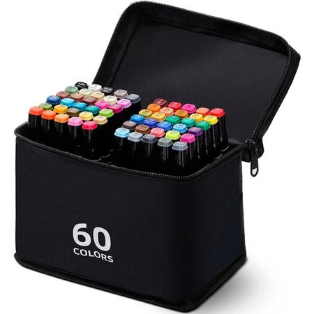 Canetinhas Coloridas Kit 60 Unidades Linha Profissional - Bivena Imagem de Canetinhas Coloridas Kit 60 Unidades Linha Profissional