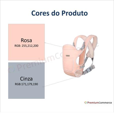 Imagem de Canguru Bebê Ergonômico Carregador Rosa Passeio Aiebao