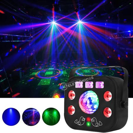 Imagem de Canhão Raio Laser De Projeção Strobo 5 Super Efeito Luz Para DJ Festa Aniversário WS5803