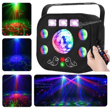 Imagem de Canhão Raio Laser De Projeção Strobo 5 Super Efeito Luz Para DJ Festa Aniversário WS5803