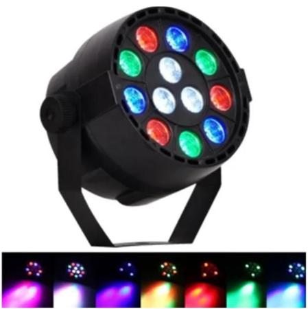 Imagem de Canhão Refletor 12 Leds Rgb Jogo De Luz Dj Balada