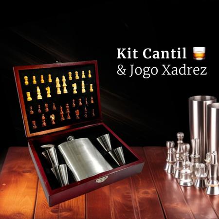 Kit Cantil Bolso 6 pç+ Jogo Xadrez Maleta Tabuleiro Presente - UNY HOME -  Outros Jogos - Magazine Luiza