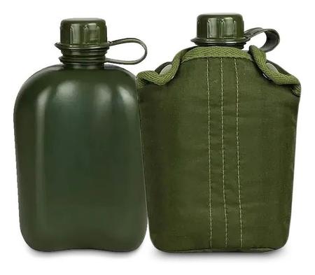 Imagem de Cantil militar plastico 900ml verde ntk com capa