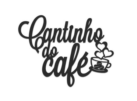 Imagem de Cantinho Do Café Palavras Decorativa Preto Em Madeira Aplique