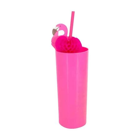 Imagem de Canudo de Flamingo Rosa Drink Kit C/ 24 Und