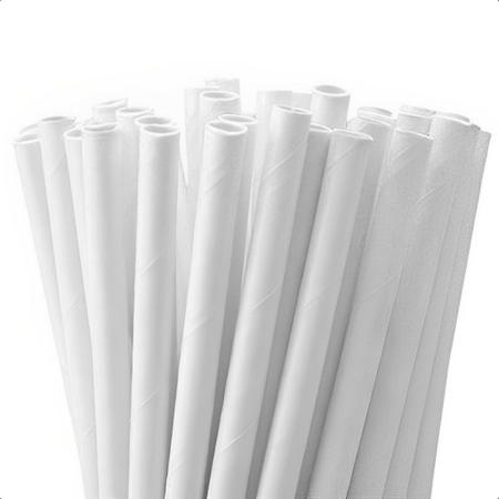 Imagem de Canudo de Papel 210x8 mm Milk Shake BRANCO - 100 un