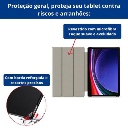 Imagem de Capa ângulos suporte diferentes + caneta para Galaxy Tab S9+