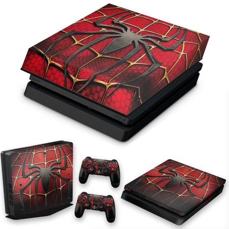 Imagem de Capa Anti Poeira e Skin Compatível PS4 Slim - Spider Man - Homem Aranha
