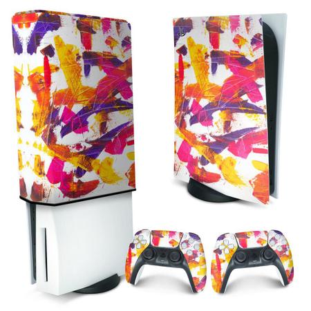 KIT PS5 Capa Anti Poeira e Skin - Brasil - Pop Arte Skins