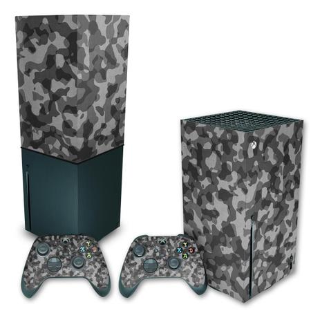 Imagem de Capa Anti Poeira e Skin Compatível Xbox Series X - Camuflado Cinza