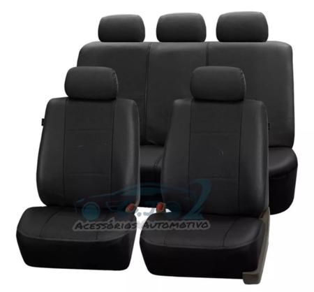 Capa banco couro preto + cp volante e mdf Polo Sedan 2003 - G,J Imagem de Capa banco couro preto + cp volante e mdf Polo Sedan 2003