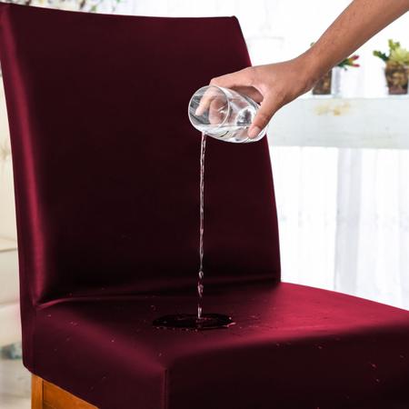 Imagem de Capa Cadeira Jantar Impermeável 6 unidades Marsala Premium 
