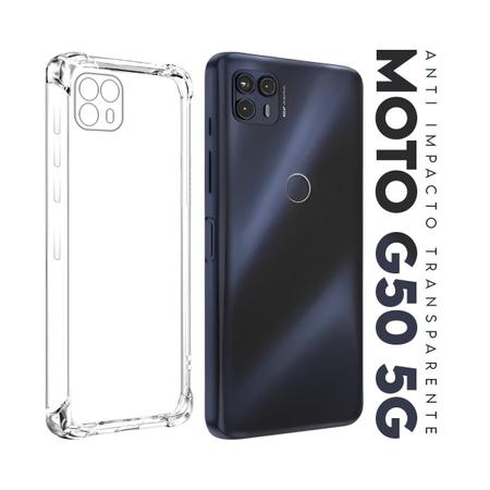 Imagem de Capa Capinha Anti Impacto Transparente + Película De Hydrogel Privacidade Para Moto G50 5G Xt2137 6.5