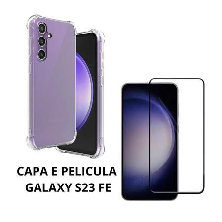 Imagem de Capa Capinha Case Anti impacto E Pelicula Vidro 3D 9D Compativel  S23 Fe Proteção Tela Celular