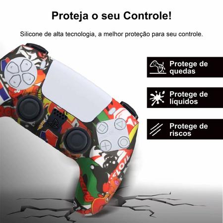 Imagem de Capa Capinha Case Skin p/ Controle de PS5 Playstation 5 Protetora em Silicone Alta Proteção