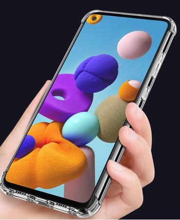 Imagem de Capa Capinha Compatível Com Samsung Galaxy a20 a30 Anti Impacto transparente   Película de Vidro 3d