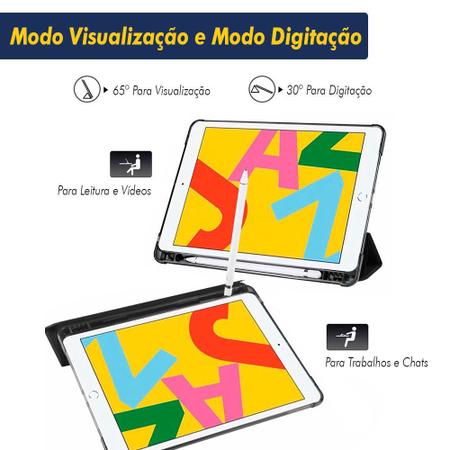 Imagem de Capa Capinha Ipad 8 8ª Geração 2020 Tela 10.2 Smart Porta Pencil Anti Queda Impacto Emborrachada