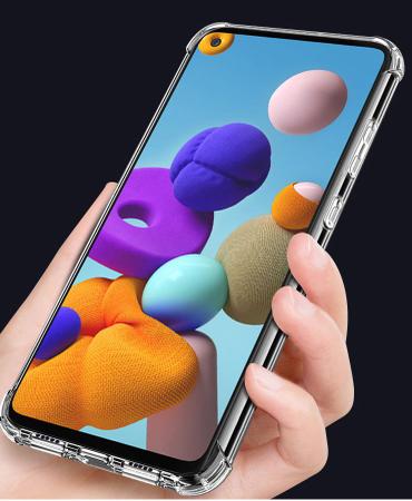 Imagem de Capa Capinha para Samsung Galaxy a20 a30 Borda Anti Queda transparente + Película de Vidro 3d