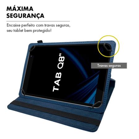 Imagem de Capa Capinha Positivo Tab Q8 T800 Tablet 8 Polegadas Giratória Anti Impacto Encaixe Perfeito Durável