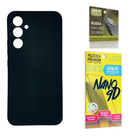 Imagem de Capa Capinha Preta Samsung Galaxy A54 + Película de Cerâmica Nano 9D + Película de Câmera