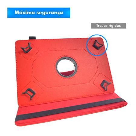 Imagem de Capa Capinha Tablet Multilaser M9S Go Tela de 9 Polegadas Couro Giratória Inclinável Premium Preta